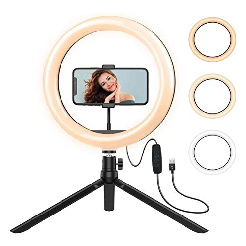 Transmisión en Vivo 26 cm luz de Relleno 10 Pulgadas LED Anillo de luz fotografía autodisparador trípode autodisparador artefacto Escritorio