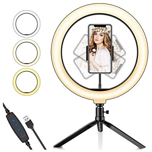 Transmisión en Vivo 26 cm luz de Relleno 10 Pulgadas LED Anillo de luz fotografía autodisparador trípode autodisparador artefacto Escritorio
