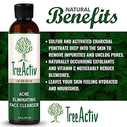 Tratamiento facial natural para eliminar el acné y limpiar la piel, jabón castillo de azufre, carbón vegetal, vitamina C, menta de menta, hombres y mujeres, adolescentes, sensible y sin perfume.