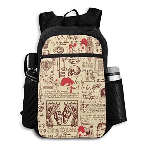 Travel Hike Backpack Daypack Elegante Patrón Perfectamente Tema del Teatro y el Drama Travel Daypack Mochila Empacable para Mujeres Ligero Impermeable para Hombres y Mujeres Viajes C