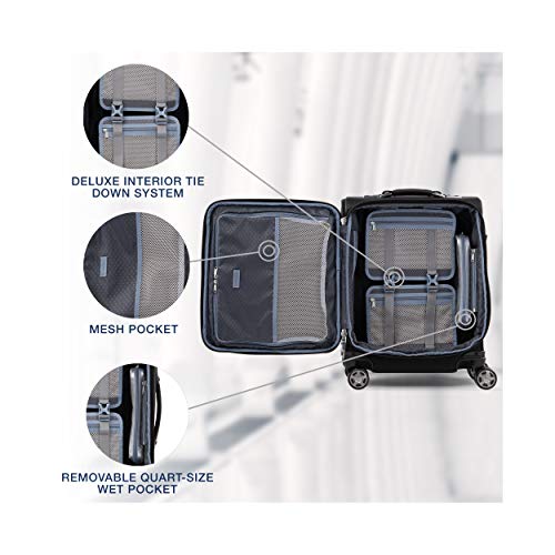 Travelpro Platinum Elite Maleta Cabina 4 Ruedas 55x40x20 cm Blanda, Expansible y Resistente con Puerto USB 39 Litros Ruedas 360 Magnéticas Equipaje Viaje Avión Garantía 10 Años