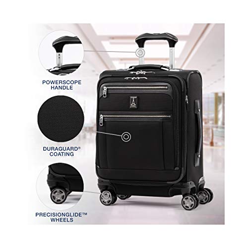 Travelpro Platinum Elite Maleta Cabina 4 Ruedas 55x40x20 cm Blanda, Expansible y Resistente con Puerto USB 39 Litros Ruedas 360 Magnéticas Equipaje Viaje Avión Garantía 10 Años