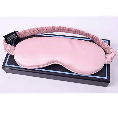 TRDyj Máscara de Ojos de Seda para el sueño y Venda elástica con los Ojos vendados Máscara de Ojo Suave para Dormir Sueños de Viaje Rosa del sueño de Seda Sombreado Protección de los Ojos de Seda Sin