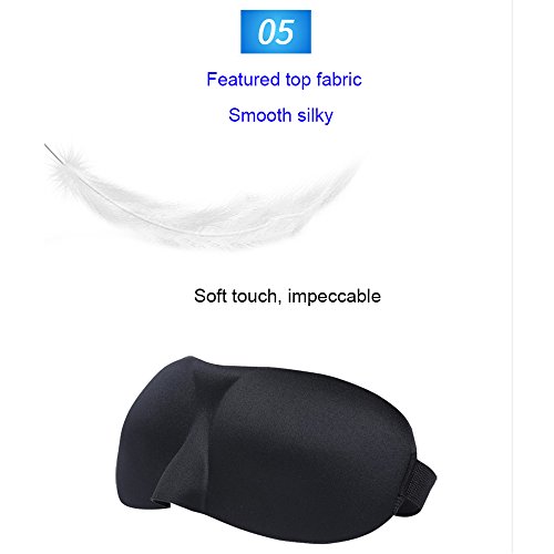 TRDyj Máscara de Ojos para Dormir Máscara para Dormir Correa Ajustable Copa contorneada 3D Buenas Noches Sombra de Ojos para Hombres de Mujeres, Confortables y Suaves con los Ojos vendados Ideal para