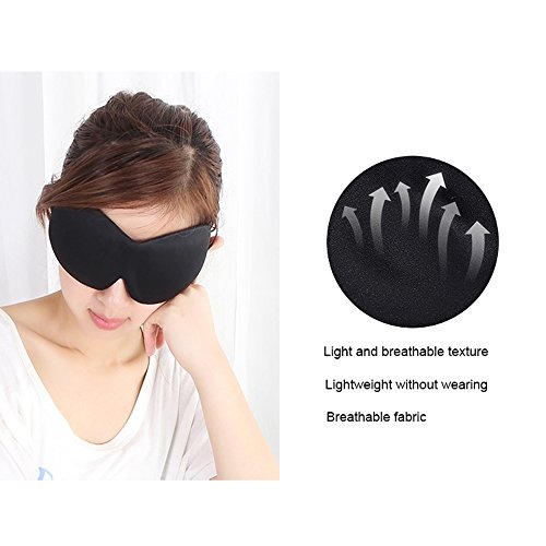 TRDyj Máscara de Ojos para Dormir Máscara para Dormir Correa Ajustable Copa contorneada 3D Buenas Noches Sombra de Ojos para Hombres de Mujeres, Confort Suave con los Ojos vendados Ideal para Viajes,