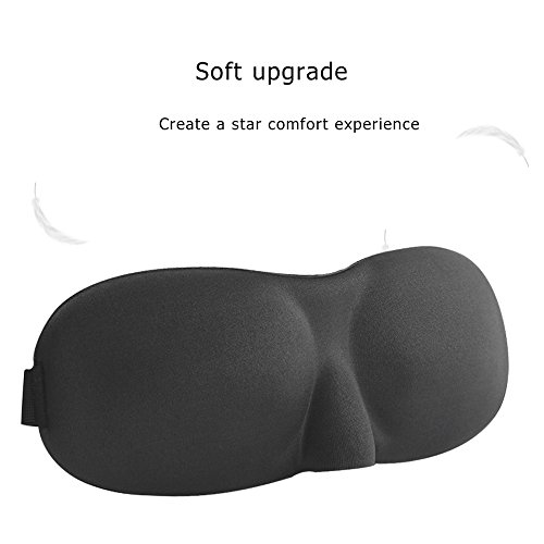 TRDyj Máscara ocular para dormir Máscara para dormir Correa ajustable Copa contorneada 3D Buenas noches Sombra de ojos para mujeres Hombres, Confortables y suaves con los ojos vendados Ideal para viaj