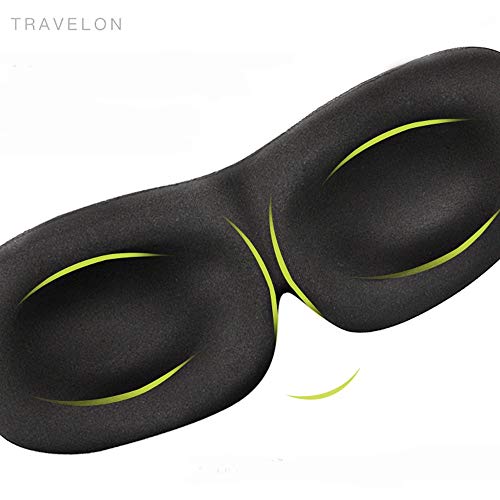 TRDyj Máscara Ocular para Dormir Sleep Mask Blackout con Correa Ajustable Sombra contorneada 3D Buena Noche Sombra de Ojos para Mujeres Hombres, Confort Suave con los Ojos vendados Ideal para Viajes,