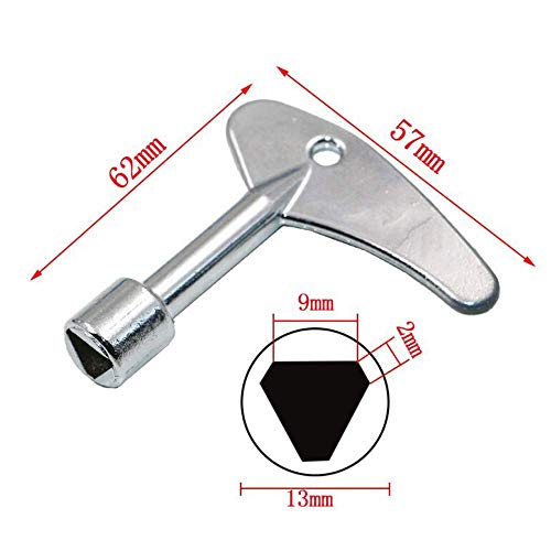 triangulo llave inglesa 2 piezas, 2 piezas Llave de Utilidad Multifuncional 4-Puntas para Abrir Eléctrico Medidor de Gas y Agua Alacena Gabinete puerta de emergencia de liberacion rapida