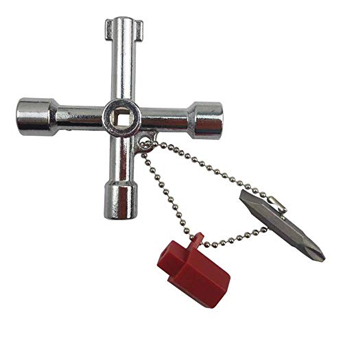 triangulo llave inglesa 2 piezas, 2 piezas Llave de Utilidad Multifuncional 4-Puntas para Abrir Eléctrico Medidor de Gas y Agua Alacena Gabinete puerta de emergencia de liberacion rapida