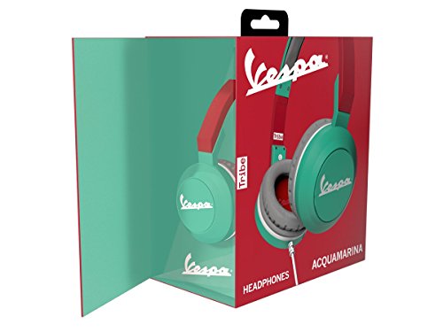 Tribe Vespa - Auriculares on-ear con micrófono I Auriculares Cascos para Iphone, Android, Movil, PS4, XBOX, PC, Computador - diseño Acquamarina