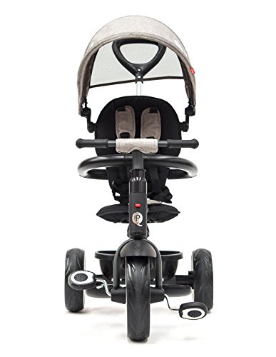 Triciclo Evolutivo Plegable QPlay Rito - Gris - Niños de 10 hasta 36 meses - Peso soportable hasta 25 Kg