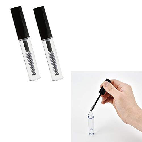 TrifyCore 2pcs-reutilizable portátil botella vacía de máscara de pestañas transparente Container Grower tubo con cepillo (4 ml)