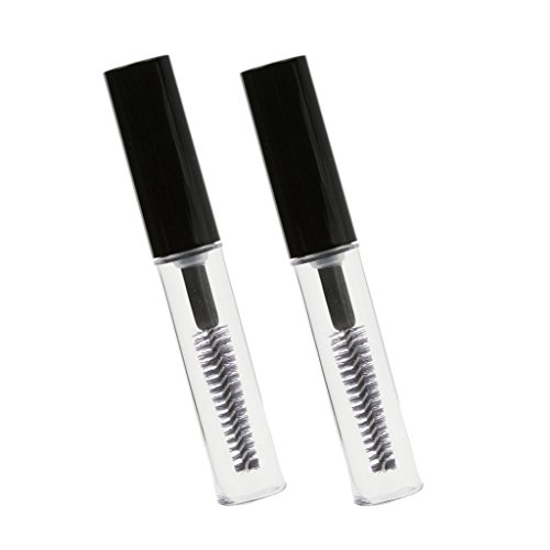 TrifyCore 2pcs-reutilizable portátil botella vacía de máscara de pestañas transparente Container Grower tubo con cepillo (4 ml)