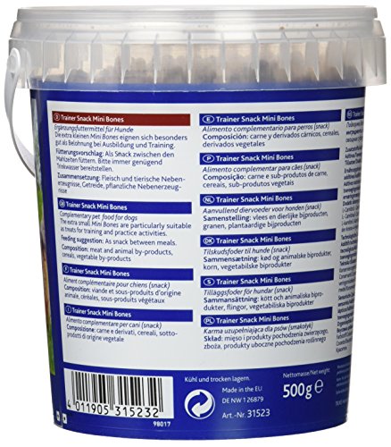 TRIXIE Bote Snack de Entrenamiento Mini Bones, 500 g, Perro