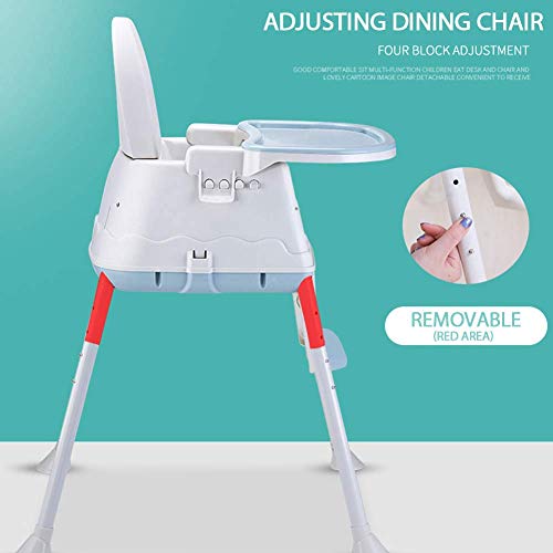 Trona Portátil Multifuncional 3 en 1 Asiento Elevador Para Niños Silla de Alimentación Para Bebés con Bandeja (Azul).