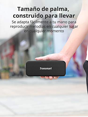 Tronsmart T2 Plus Altavoz Bluetooth 20W, Altavoz Portátil Impermeable IPX7, 24 Horas de Reproducción, Sonido Estéreo TWS, Bluetooth 5.0, Asistente de Voz y Manos Libres para Hogar, Playa, Viajes