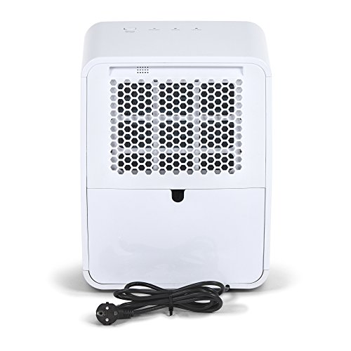 TROTEC Deshumidificador eléctrico TTK 24 E, 10L/24h, Depósito 1,6 L, Portátil, Ligero, para Habitaciones de hasta 15m²/37 m³, Filtro de Aire, Silencioso, 250 W, Auto-Apagado, Blanco
