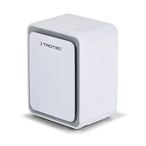 TROTEC Deshumidificador eléctrico TTK 24 E, 10L/24h, Depósito 1,6 L, Portátil, Ligero, para Habitaciones de hasta 15m²/37 m³, Filtro de Aire, Silencioso, 250 W, Auto-Apagado, Blanco
