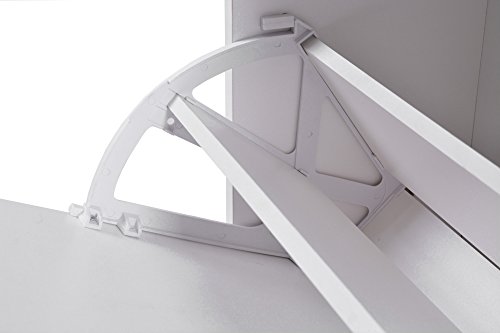 ts-ideen Juego de Perchero Espejo y Zapatero con Cajon en Apariencia de Madera Blanco