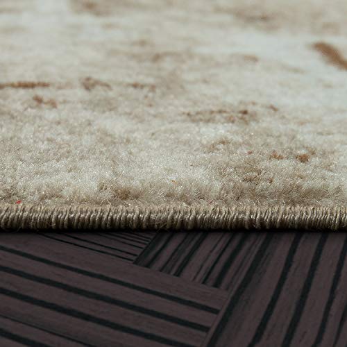 T&T Design Alfombra De Salón Moderna Suelo Piedra Aspecto Mármol En Marrón Al Mejor Precio, Größe:120x170 cm