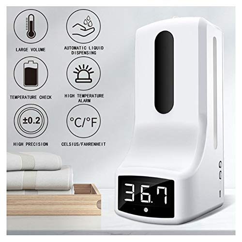 TTFGG 1000ML Inducción Automática Dispensador De Jabón,Sin Contacto Temperatura De Medición del Instrumento,Infrarrojo Frente Temperatura Corporal Instrumento De Medición