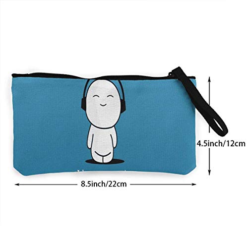 TTmom Carteras de Mujer, Monedero, I Love MY Music Zipper Canvas Coin Purse Wallet Make Up Bag Cellphone Bag with Handle