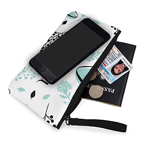 TTmom Carteras de Mujer, Monedero, I Love You Cute Canvas Change Cash Coin Purse, Make Up Bag, Cellphone Bag with Handle Wallet Bag Change Pouch