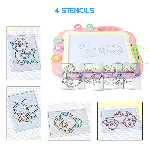 TTMOW Pizarras Infantil de Dibujo Magnética con Pluma, Almohadilla Borrable de Escritura y Dibujo, Juguetes Educativos para 3 niños 4 años 5 años 6 años (Rosa)