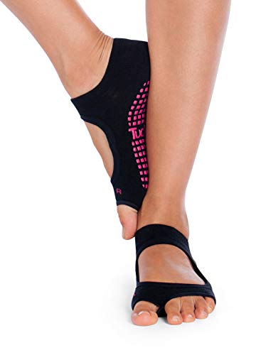 Tucketts Calcetines Yoga Pilates Antideslizante Deporte Mujer, Colchoneta deporte accesorios yoga, Calcetín dedos para Ballet, Barra Fitness, Danza, Running (Negro)