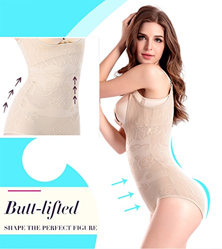 Tuopuda Body Faja Reductora Mujer Abdomen con Gancho,cómodo y Ligero Corsé Faja para presumir de Buena Figura sin Costuras (XXL(Waist 24.6-29.6 Inch), Beige)