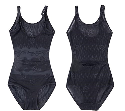 tuopuda Body faja reductora mujer abdomen con Gancho,Corsé Faja sin costuras (XXL(Waist 24.6-29.6 inch), negro)