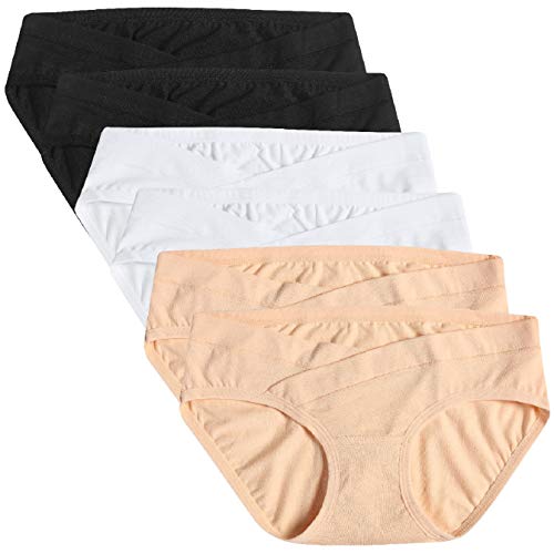 Tuopuda Bragas de Embarazo de Algodón para Premamá 12 Bragas U Forma Braguitas para Premamá Cintura Baja Bragas Maternidad Braguitas de Bikini Premamá