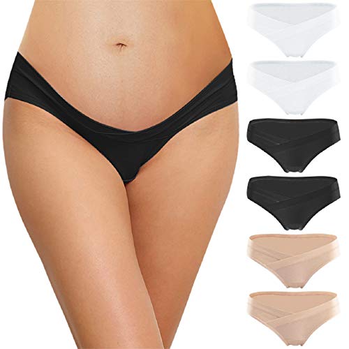 Tuopuda Bragas de Embarazo de Algodón para Premamá 12 Bragas U Forma Braguitas para Premamá Cintura Baja Bragas Maternidad Braguitas de Bikini Premamá