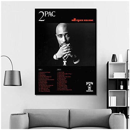 Tupac, 2Pac - All Eyes On Me Album Pop Music Cover Music Star Poster Canvas Wall Art For Living Room Decoración del hogar -50x75cm Sin marco