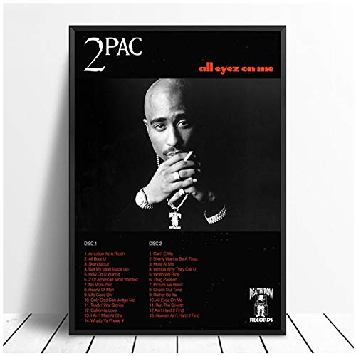 Tupac, 2Pac - All Eyes On Me Album Pop Music Cover Music Star Poster Canvas Wall Art For Living Room Decoración del hogar -50x75cm Sin marco