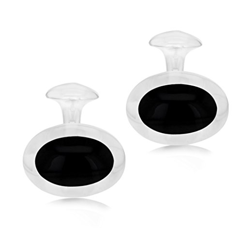 Tuscany Silver 8.74.0662 - Gemelos de plata, con ónice