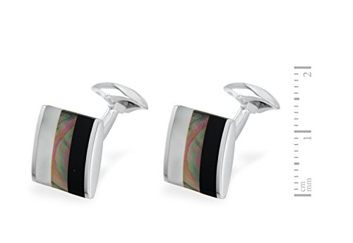 Tuscany Silver Gemelos de hombre con plata de ley y ónice