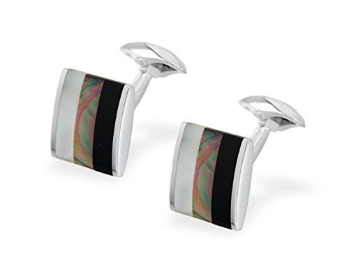 Tuscany Silver Gemelos de hombre con plata de ley y ónice