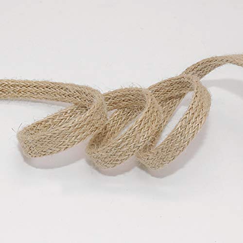 TW-AB Cuerda de arpillera Trenzada de Doble Capa de 92, 9 mm de Ancho, Cinta de Yute para Manualidades, decoración de Bodas y Fiestas (marrón)