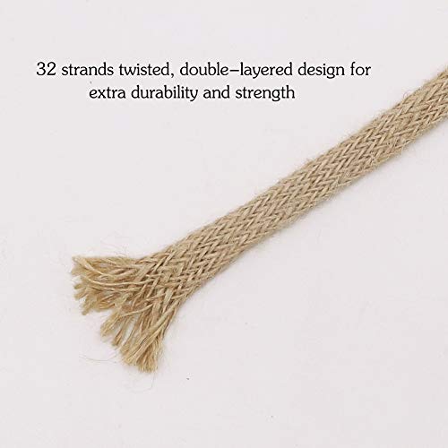 TW-AB Cuerda de arpillera Trenzada de Doble Capa de 92, 9 mm de Ancho, Cinta de Yute para Manualidades, decoración de Bodas y Fiestas (marrón)