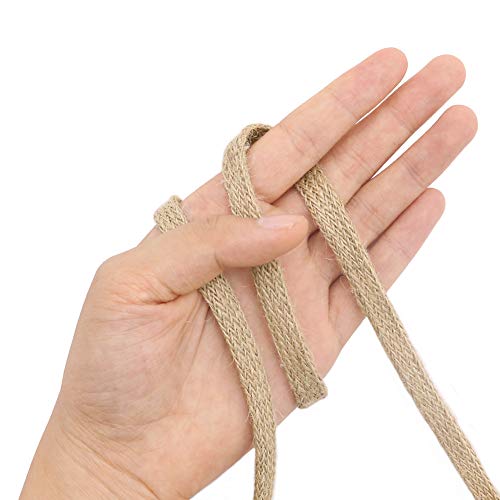 TW-AB Cuerda de arpillera Trenzada de Doble Capa de 92, 9 mm de Ancho, Cinta de Yute para Manualidades, decoración de Bodas y Fiestas (marrón)