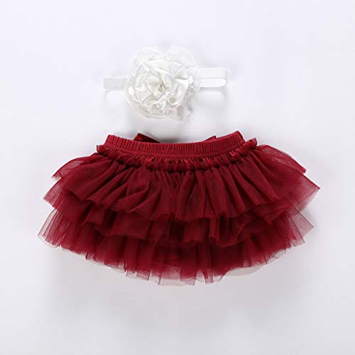 TWIFER Falda de Tutú con Cinta de Pelo de Flores para Niños Bebé Recién Nacido Accesorios de Fotografía para Fiestas Lindo Ocio Cumpleaños