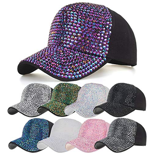 TWIFER Hombres Mujeres Gorras de béisbol Moda Ajustable Gorra de algodón Estrella Gorra de Diamantes de imitación Nueva Unisex Gorra de béisbol algodón Mezclado