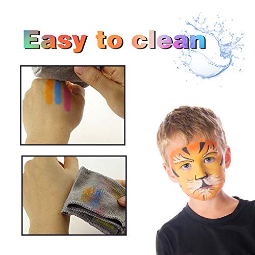 Twister.CK 32PCS Crayones de Pintura Facial para niños, 3.2inch Colors Face & Body Painting Crayones de Maquillaje, Ideal para Halloween Fiesta de Navidad Fiesta de cumpleaños