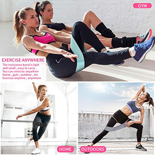 TwobeFit Bandas de Resistencia de la Cadera, Bandas de Ejercicios de Cadera para la tonificación de Caderas, Bandas Antideslizantes de Tela para Fuerza de piernas y glúteos (New 3 Sets)