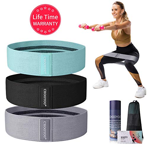 TwobeFit Bandas de Resistencia de la Cadera, Bandas de Ejercicios de Cadera para la tonificación de Caderas, Bandas Antideslizantes de Tela para Fuerza de piernas y glúteos (New 3 Sets)
