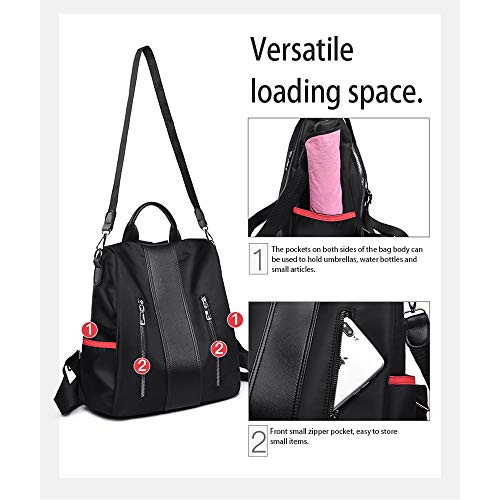 TXVSO Mujeres Señoras Mochila Mochila Hombro Escuela Bolsa antirrobo Impermeable Oxford Tela, Caqui