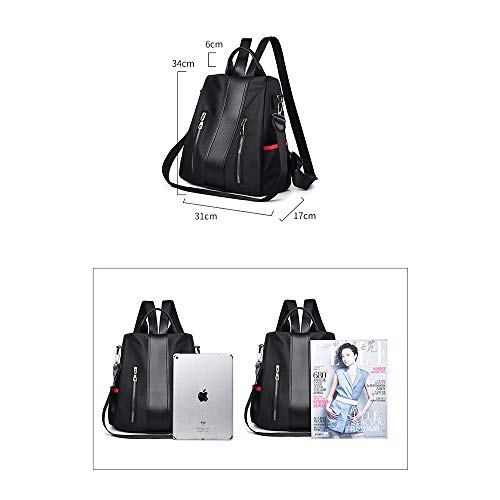 TXVSO Mujeres Señoras Mochila Mochila Hombro Escuela Bolsa antirrobo Impermeable Oxford Tela, Caqui