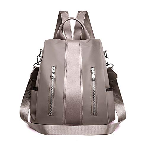 TXVSO Mujeres Señoras Mochila Mochila Hombro Escuela Bolsa antirrobo Impermeable Oxford Tela, Caqui