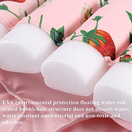 UBaymax Kid's Traje de Baño,Bebé Flotador Bañador con 8 Palitos Extraíbles,Entrenador de Natación de Niños con 2 Flotadores de Brazo, Ropa Flotante Ideal para Flotar con Auriculares,1-3 Años (Rosa)
